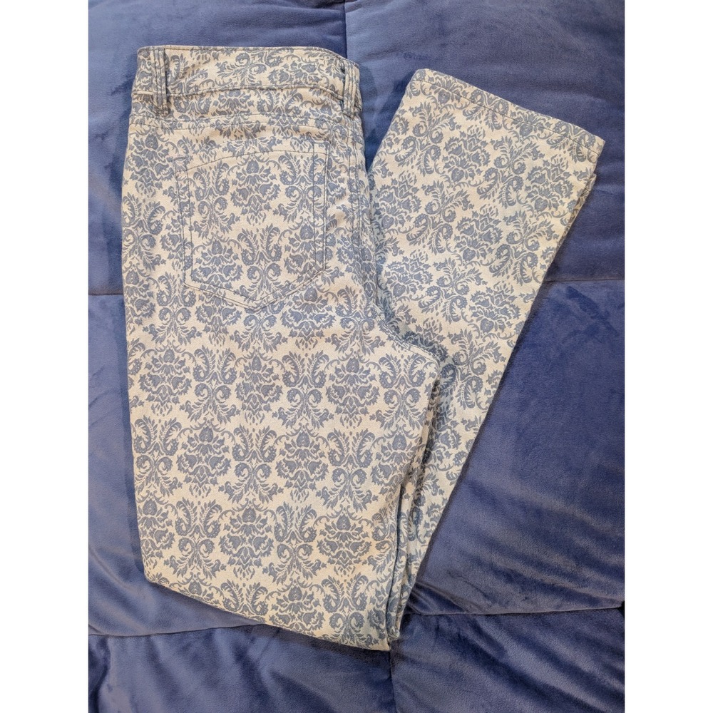 Charter Club Lexington Straight Leg Jeans Damask Print Blue - Size 6P‎